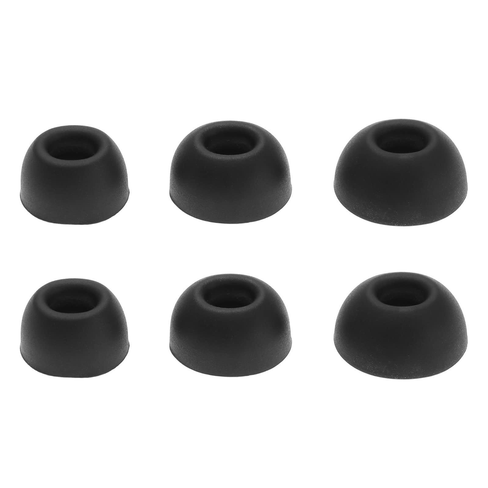 EMSea 6 Pairs Silicone Earbuds Tips Compatible with Anker Soundcore Life P2 Earphones Soft Eartips Earpads Ear Cap Ear Plug L/M/S 2 Pairs Each Size Black