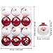 KI Store Red and White Christmas Balls 12pcs Santa Tree Ornaments 3.15-Inch Large Shatterproof Christmas Tree Decorations for Xmas Tree Decor
