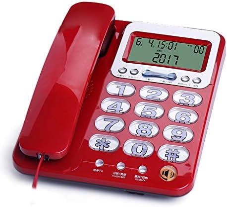 Czlsd Corded Telephone For Seniors,Fixed Telephone,Home Office Phone,Landline, Luminous Big Button Big Ringtone (Color : Red)