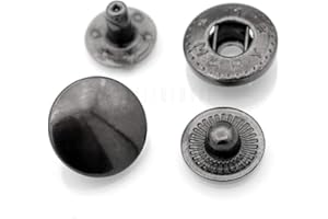 CRAFTMEMORE 50 Sets Gun Metal Black Snap Buttons S-Spring Socket Popper Fasteners for Jacket Bag Closures #633 VT5 (12mm (0.47"))