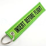 Rotary13B1 Insert Before Flight Keychain - Lime Green/Black