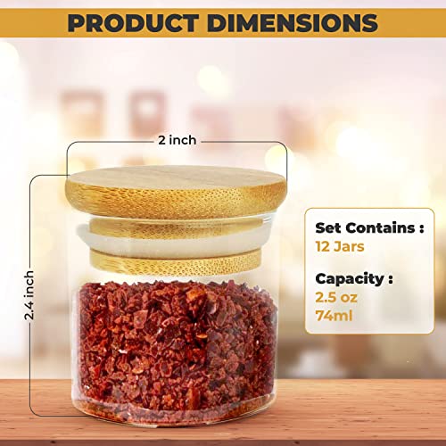 Glass Spice Bottles 12 Oz Spice Jars 12 Piece Oz) Glass Spice Jars