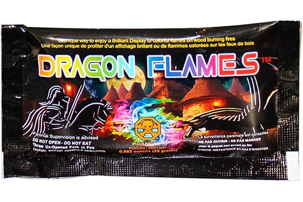 Mystical Fire Dragon Flames Fire Color Changing Packets- Pack of 6 Multi-Color, Long Lasting Magical Flame Color Changing Pac