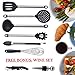 Kitchen utensils set - cooking utensils - kitchen tools - spatula - wine bottle opener stopper - spatula - tongs - whisk - soup ladle - pasta server - nonstick utensils - corkscrew - stainless steel