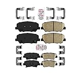 AmeriBRAKES Front Rear Ceramic Disc Brake Pads Kit