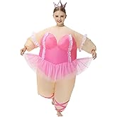 Poptrend Inflatable Ballet Costumes for Kids Funny Halloween Blow up Costume with Crown Headband Girls Dance Party Cosplay
