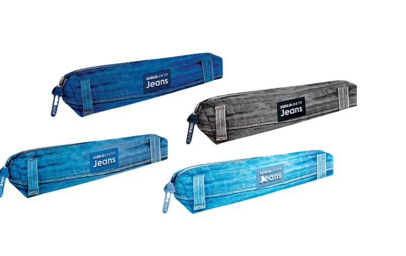 Tinta Unita Pencil Case Mini Rectangular Jeans Stationery, (1 piece random), blue, BAG