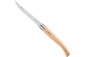 Opinel Effile Slimline Series Folding Fillet Knife – Slim Blade Folding Knife, Virobloc Locking Collar, Sustainably Harvested Wood Handles, Updated Blade Profile (Beechwood/No.12)