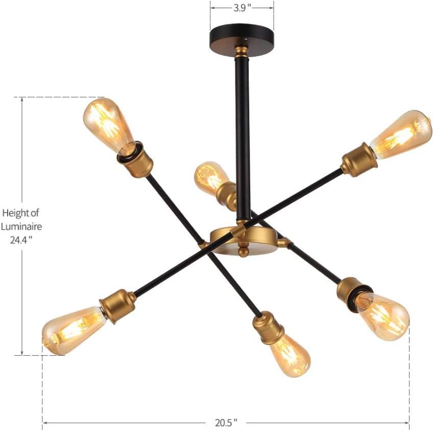 black and brass sputnik chandelier
