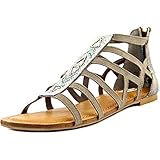 Not Rated Womens Crystalyn Fabric Open Toe Casual Gladiator Sandals