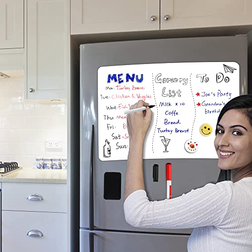 Dry Erase Board Fridge White Board Sheet 20x13"Easy to Write
