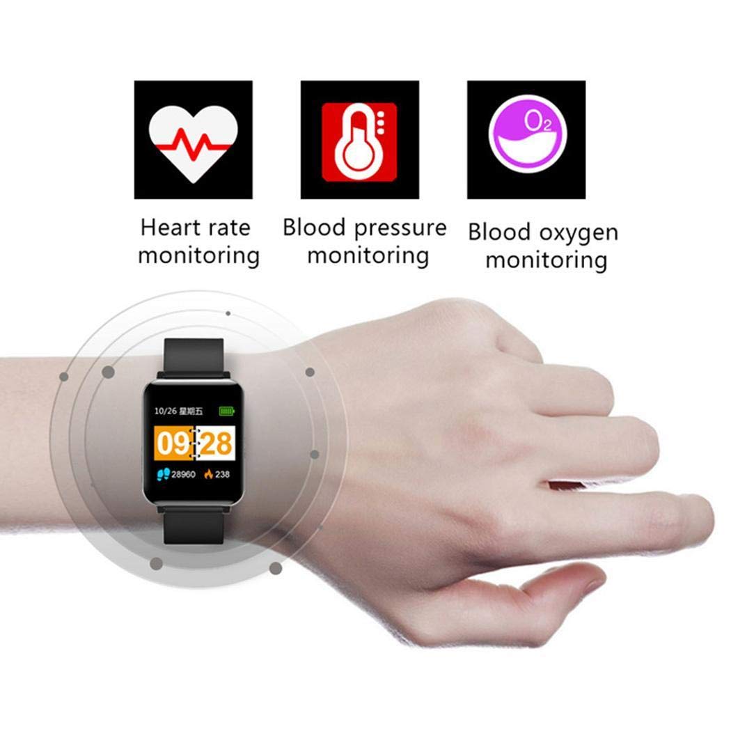 Iannan Unisex Waterproof Digital Display Buckle Closure Smart Bracelet Health Wristband Smart Watches