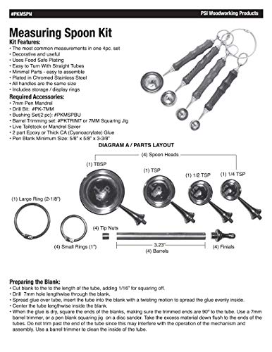 Penn State Industries PKMSPN Measuring Spoon Set Kit Woodturning Project (5pack) - Thumbnail 2
