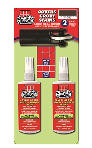 Grout-Aide 15808 with Wheel Applicator 2 Pack, 2x 2 fl/oz., Chocolate Truffle