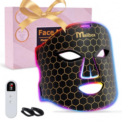 Red Light for Face, Led Mask for Face Spectrum Mask 850nm and Red Light 630nm, 460nm, 4 Gears Energy Adjustment, Black