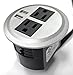 ApexDesk UL Certified Power Grommet - Silver (Two Power Outlets, Two USB Ports)