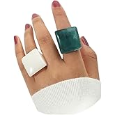 Multicolor Resin Chunky Rings for Women,Acrylic Plastic Rin Knuckle Finger Cute Trendy Aesthetic Y2k Statement Ring Vintage Simple Geometric Rings Jewelry