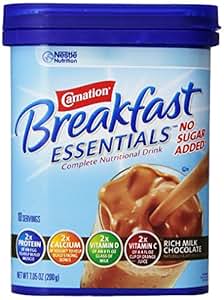 Amazon.com : Carnation Breakfast ESSENTIALS No Sugar Added Chocolate