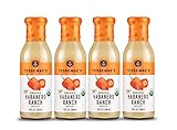 Tessemae’s Organic Habanero Ranch Dressing 4 pack, Whole30 Certified, USDA Organic, soy-free, dairy-free, gluten-free, sugar-free, keto approved, with organic habanero and jalapeno pepper flavor