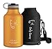 Swig Savvy Vacuum Insulated Stainless Steel Double Wall Wide Mouth Sports Water Bottle with Storage Sleeve, 64 Ounces, Orange
