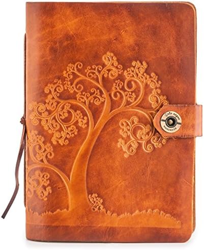 Leather Journal Notebook to Write in for Women, Men. Handmade Fashion Natural Leather Notebook, Refillable Еco Friendly Journal - Quality Guarantee (Tree)