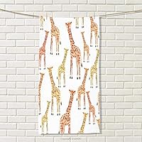DESPKON-HOME Sports Towel Giraffe Hand Towels for Bathroom W 8" x L 23.5"