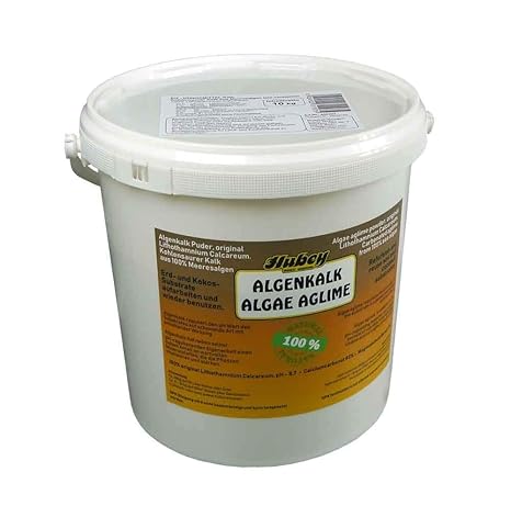 Hubey Algenkalk - 10kg Eimer - 100% Rotalge - fein vermahlen - Bodenverbesserer - für Biologische Pflanzenzucht - zur Pflanze