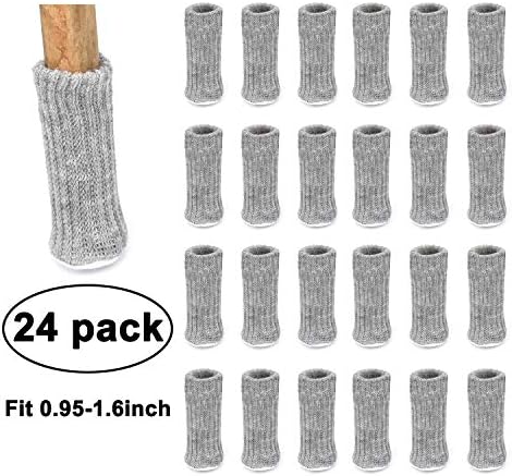JINGYAT 24PCS Chair Socks Furniture Pads High Elastic Non-Slip Chair Leg Feet Socks Covers Furniture Caps Set, Fit Diameter from 0.9 Inches to 1.6 Inches