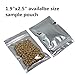 PABCK 200 Pack 2.3x3.9 inch (Inside Size 1.9x2.5 inch) Clear Front Resealable Heat Seal Bags for Zip Bulk Food Storage Lock Bag Reclosable Airtight Foil Pouch Zipper Lock Packaging with Tear Notches