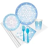 Snowflake Winter Wonderland Party Supplies - Value Party Pack