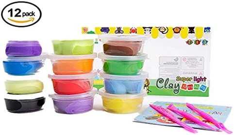 K2ger Magic Crystal Soft Slime Clay for Kids DIY Art Set Non-toxic Colorful Plasticine Toys Gifts 12 Pack