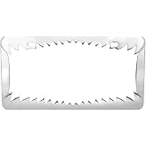 GG Grand General 60461 Chrome Shark Teeth License Plate Frame with 2 Holes, 12