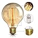 Edison Bulb - Elfeland 60W Vintage Antique Style Incandescent Light Bulbs - Squirrel Cage Filament - Classic Amber Glass - G80 - E26/E27 Medium Base - Dimmable - 4 Pack