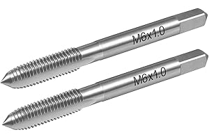 M6x1.0 Metric Straight Fluted Machine Thread Tap HSS 2Pcs Right Hand Internal Thread Tool for Thread Repair or New Threading