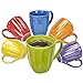 Klikel Coffee Mugs Set of 6 - Fluted Ceramic Mug - Hot Tea And Coffee Cup - Solid Bright Colors - Dishwasher And Microwave Safe Dinnerware