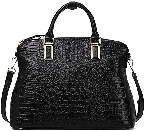 Women Top-Handle Bags Genuine Leather Handbags Embossed Crocodile Full Grain Cowhide Evening Purse