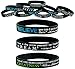 "BELIEVE, DREAM, & GREATNESS" Inspirational Quote Silicone Bracelets, BULK 10-PACK - Black Silicone Rubber Wristbands w/ Famous Motivational Sayings - Standard Adult Size for Teens Men Women