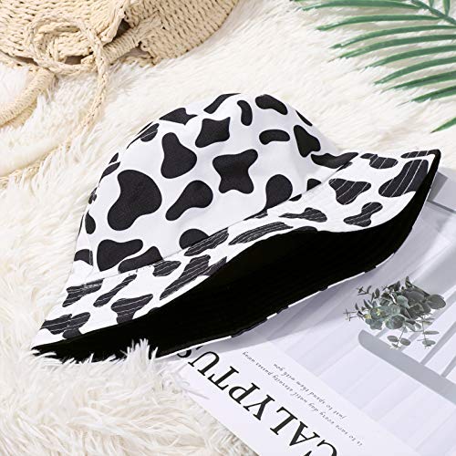 SOIMISS Fischerhut wendbar mit Kuhaufdruck Anglerhut Reversible Strandhut – Bild 8