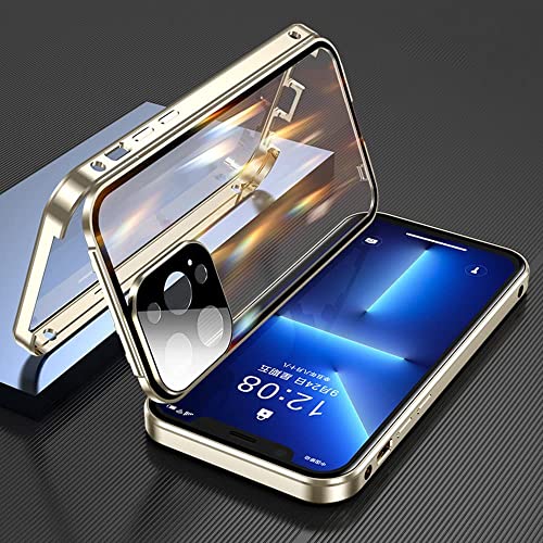 iPhone 13 Pro Magnet Case, Double Sided Buckle Lock Clear Case