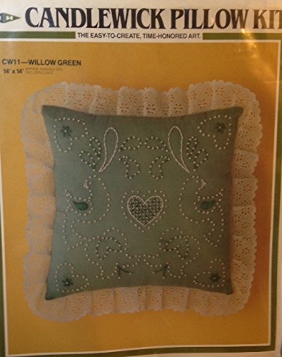 MH Yarns Candlewick Pillow Kit - Willow Green - 14 x 14 inch Vintage Lace
