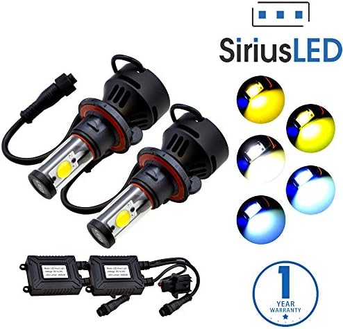 SiriusLED 4th Gen Extremely Bright 7200 Lumens CREE LED Bulbs for Headlights Fog Lights DRL Conversion Kit With Color Change Option H13 9008 Dual Hi Low Beam 6000K Xenon White