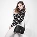 Small Crossbody Bags for Women Ladies Faux Leather Mini Shoulder Bag with Tassel Purse Black