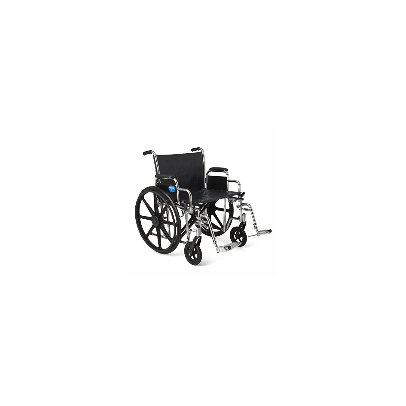 Medline Excel ExtraWide Wheelchair, 22″” Wide Seat, DeskLength