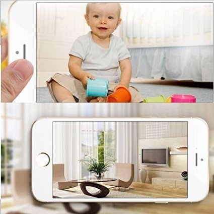 720P Wlan IP Camera, Wireless Home Security Camera, WiFi Surveillance Security System Video Recording Dome Camera, Monitor for Baby & Pet (720P, White), Topgio