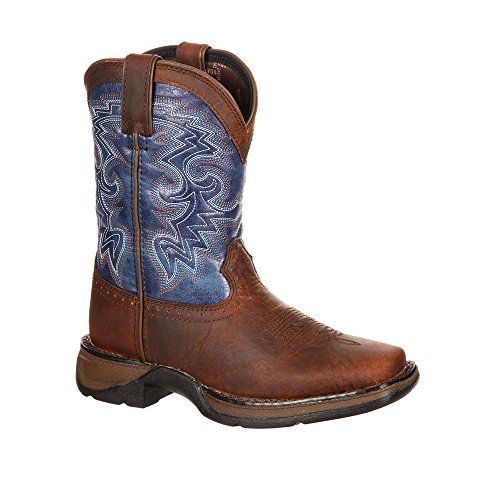 Durango Baby DWBT052 Western Boot, Dark Brown/Blue, 8.5 M US Toddler