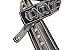Walker & Williams C-35 Custom Black Premium Top Grain Leather Padded Guitar Strap with Metal Crosses For Acoustic, Electric, And Bass Guitars