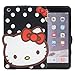 iPad Mini Case，Phenix-Color 3D Cute Soft Silicone [Drop Proof,Shock Proof,Anti Slip] Despicable Me 2 Hello Kitty Cartoon Gel Rubber Back Cover Case for iPad Mini 1 2 3 (Hello Kitty Black)