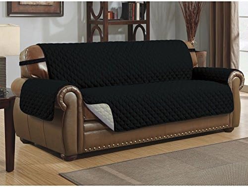 Gohunter Premium Quality Sofa Couch Cover Protector Waterproof for Pets Cat Dog Kids Slipcover Set Non-Slip Furniture Protector (Sofa/Couch:66" 75", Black)