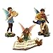 PRETMANNS Fairy Garden Fairies Miniature Accessories 3 Pieces: Boy Fairies Playing Musical Instruments & Fairy Reading a Music Book Multicolored