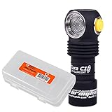 Armytek Tiara C1 1050 Lumen Magnetic USB Rechargeable Multi-Use Headlamp with Magnetic Charging Cable, 1x 18350 900mAh Battery and Lumen Tactical Battery Organizer
